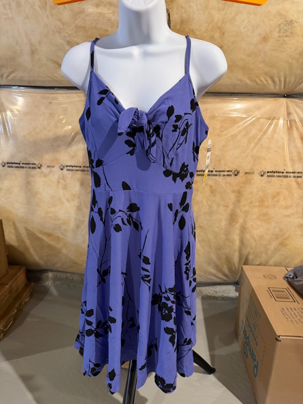Lilac Purple Floral Tie-Front Sundress